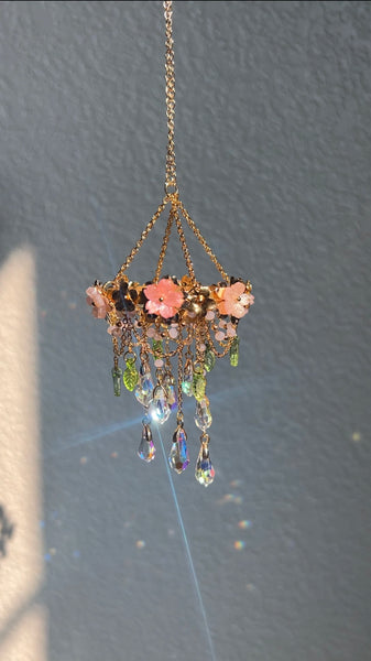 Whimsical floral mini chandelier