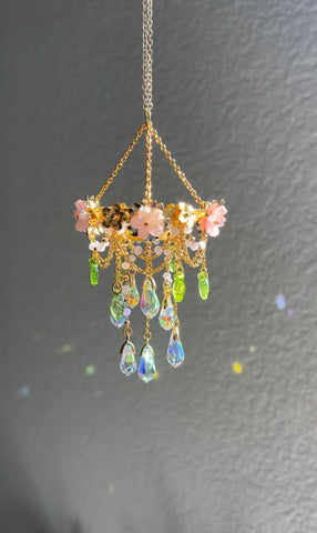 Whimsical floral mini chandelier