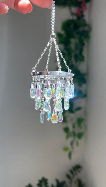 Silver Floral mini Chandelier Suncatchers