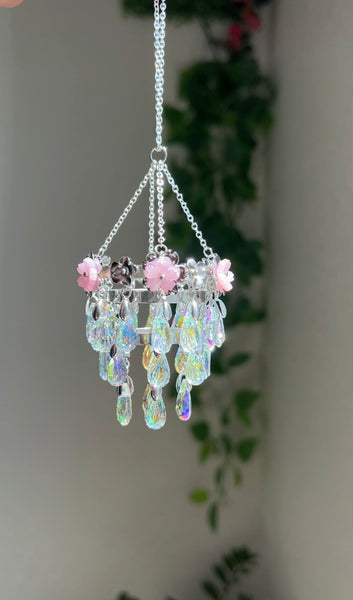 Silver Floral mini Chandelier Suncatchers