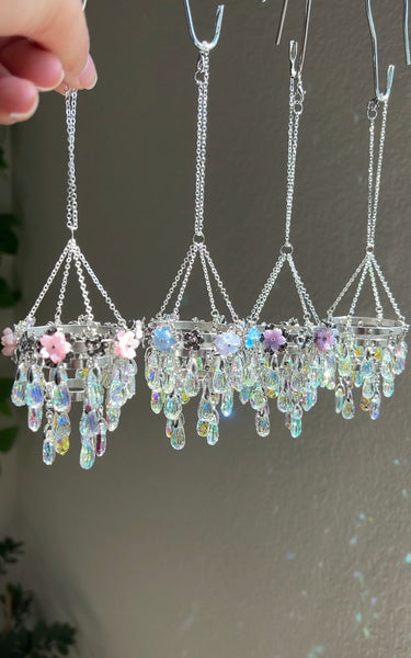 Silver Floral mini Chandelier Suncatchers