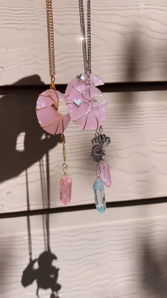 Pre order Car catcher Rose Quartz moon