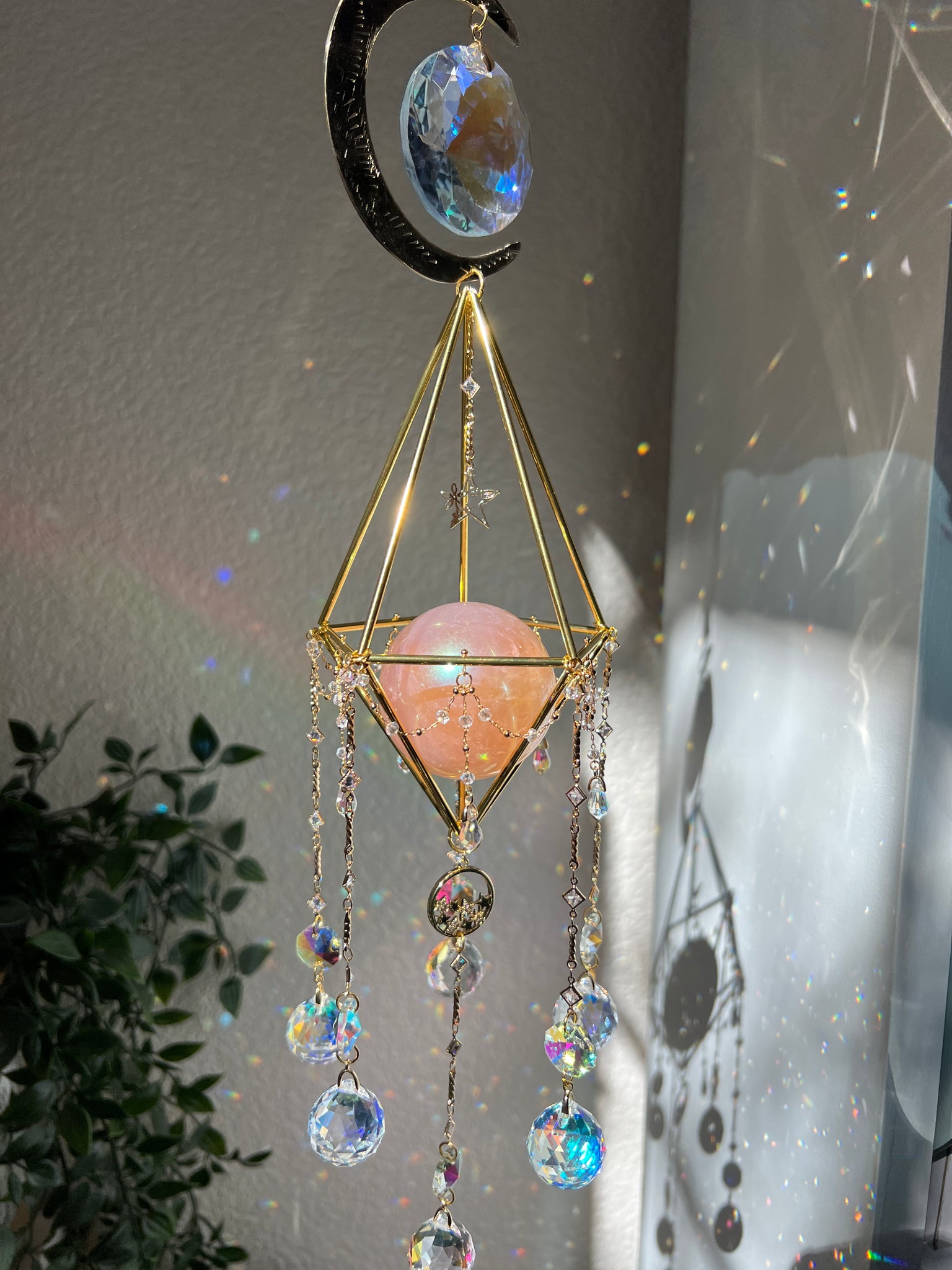12. Aura Rose Quartz sphere