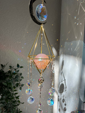 12. Aura Rose Quartz sphere