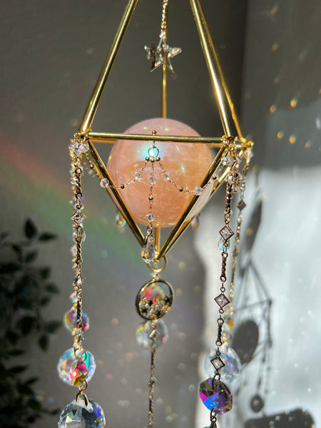 12. Aura Rose Quartz sphere